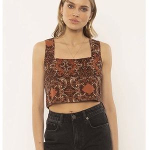 Amuse Society Raquel Crop Tank Woven